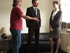 7X3.net presents: Uk brunette amateur in stockings gets an ass stuffing