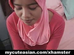 7X3.net presents: Asian amateur in head scarf sucks then fucks