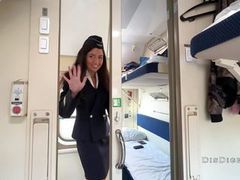 7X3.net presents: Seduced the conductor on the train and fucked while she had a break