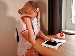 7X3.net presents: German nurse lauren help guy with sex to get a sperm sample