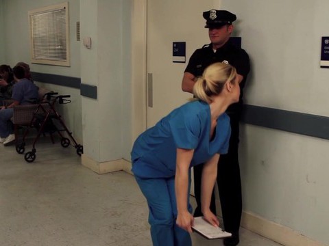 7X3.net presents: Nurse tara lynn fox drops on her knees to give a sloppy blowjob
