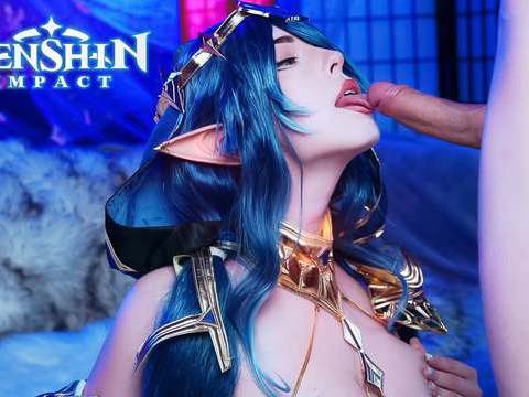 7X3.net presents: Genshin impact. layla swallows a big cock down her throat - mollyredwolf