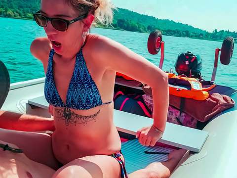 7X3.net presents: Wife gets fucked on a boat and gets a creampie from her husband's best friend