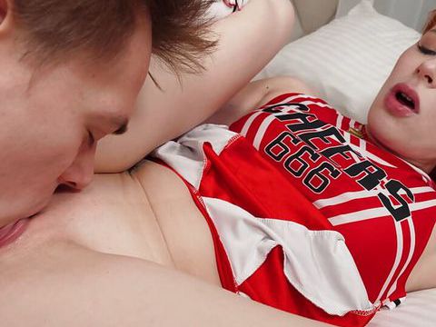 7X3.net presents: Redhead cheerleader bringing steamy fantasies to life together with her bf