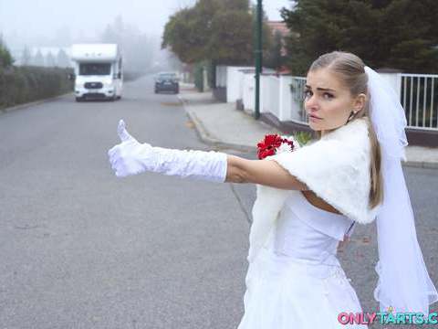 7X3.net presents: Shock content sexy bride fucks random van driver on marriage day