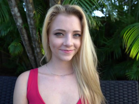 7X3.net presents: Blonde neighbor riley star wants into the pool and offers her pussy