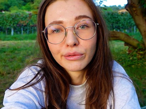 7X3.net presents: Alone? outside on the fields i presnet my huge labia teen pussy and clit