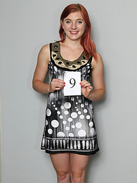 7X3.net presents: Ginger czech teen Vanessa Shelby strips to her heels during a casting session